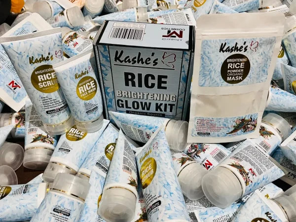 Kashe’s Rice Extract Bright & Glow Kit ( Rice Face Wash + Rice Scrub + Rice Mask )